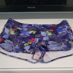 Athleta Floral Purple Athletic Shorts